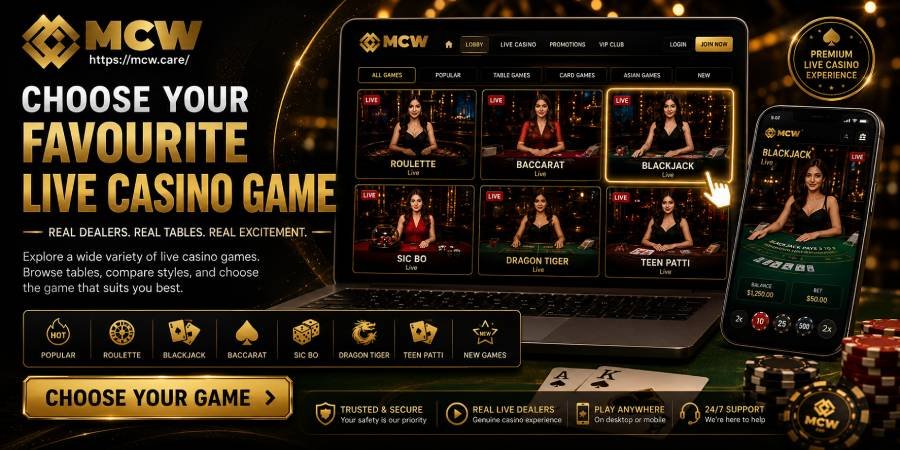 Choose Your Favourite Live Casino Game